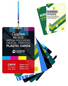 A5 Custom Printed Plastic Cards Vertical PVC Large Show Badges