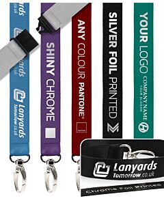 Chrome Foil Print Personalised Lanyards