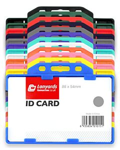 Double Sided ID Card Badge Holders Rigid Open Horizontal